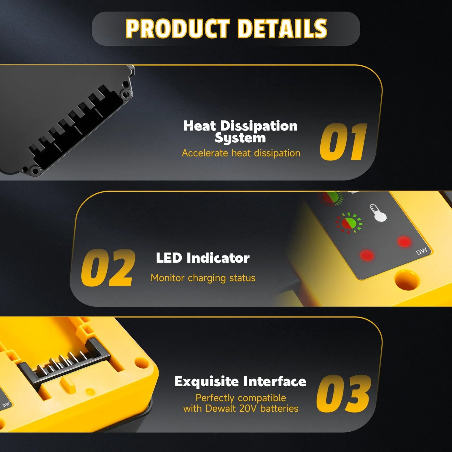 90W Battery Charger Replacement for Dewalt 18V 20V Lithium Battery Rechargeable DCB207 DCB206 DCB204 DCB203 Fast Dual Charger    Home Decor Supply | Online Retail | ShoreShopper.com
