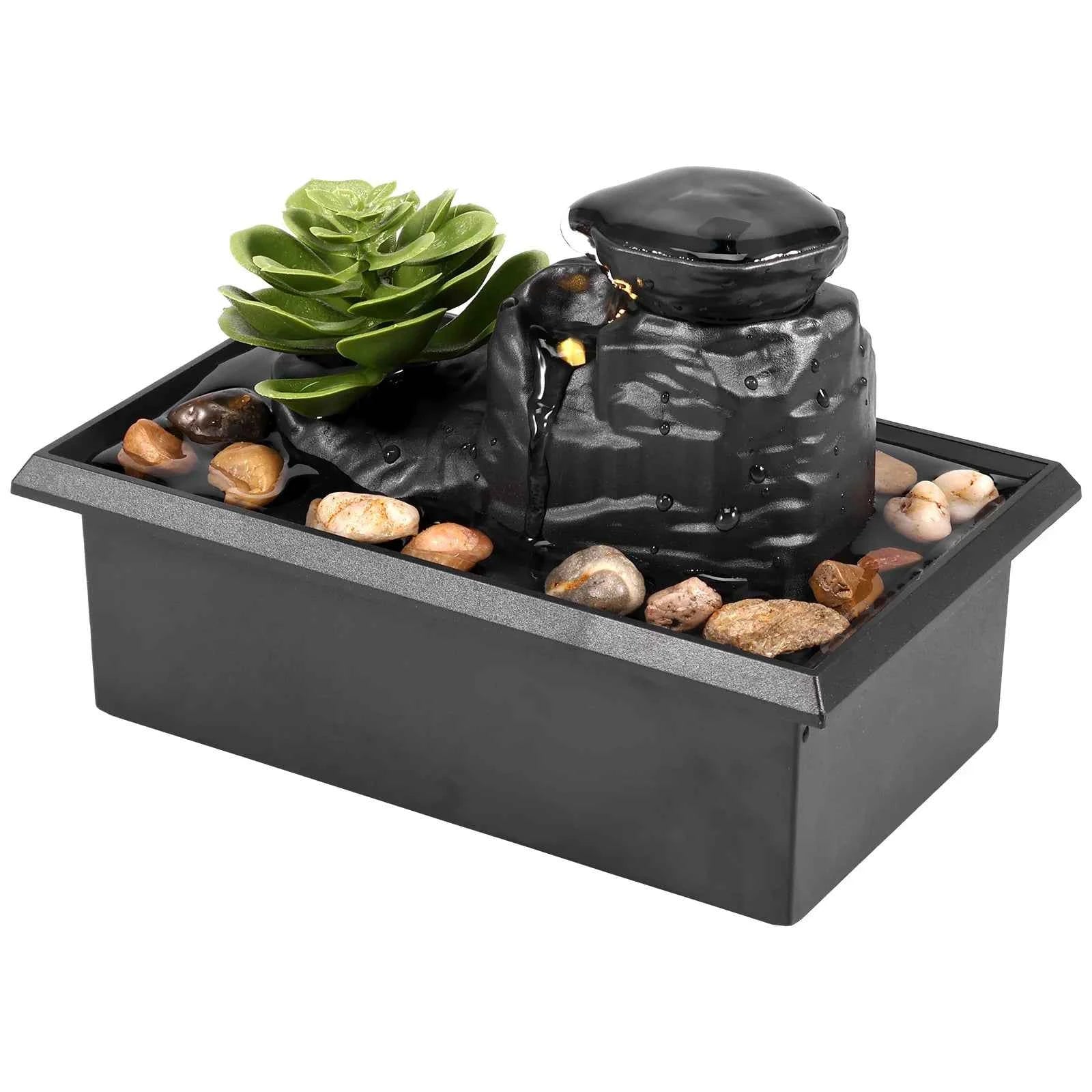 Desktop Water Fountain Decor TableTop Fountain Relaxation Tabletop Relaxion Mini Indoor Water Fountain for Home Decor Crafts