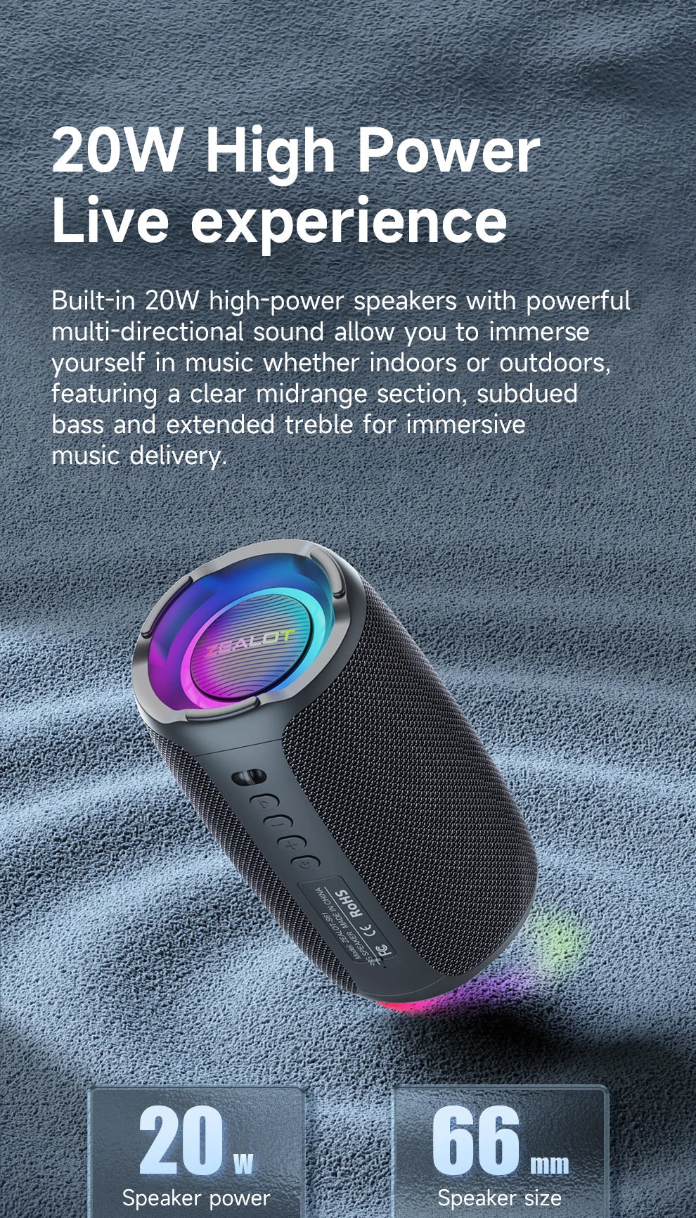 S61 Bluetooth Speaker,with IPX6 Waterproof Protection and Outdoor Bass Sound for Backyard and Beach Party,10W Loudspeaker    Home Decor Supply | Online Retail | ShoreShopper.com