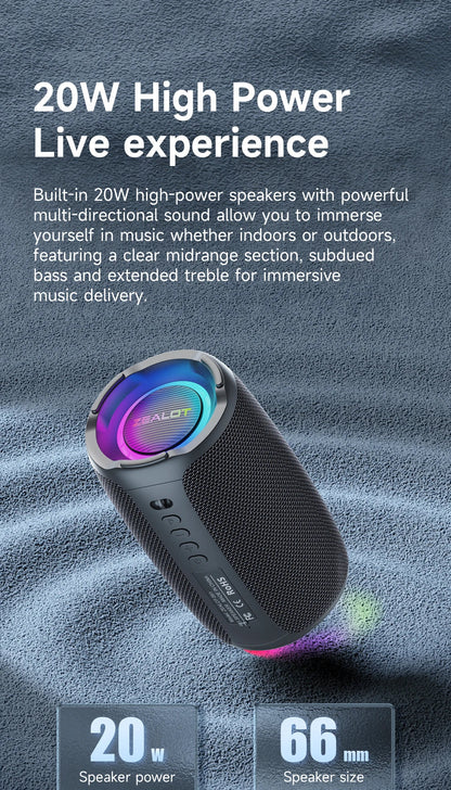 S61 Bluetooth Speaker,with IPX6 Waterproof Protection and Outdoor Bass Sound for Backyard and Beach Party,10W Loudspeaker    Home Decor Supply | Online Retail | ShoreShopper.com