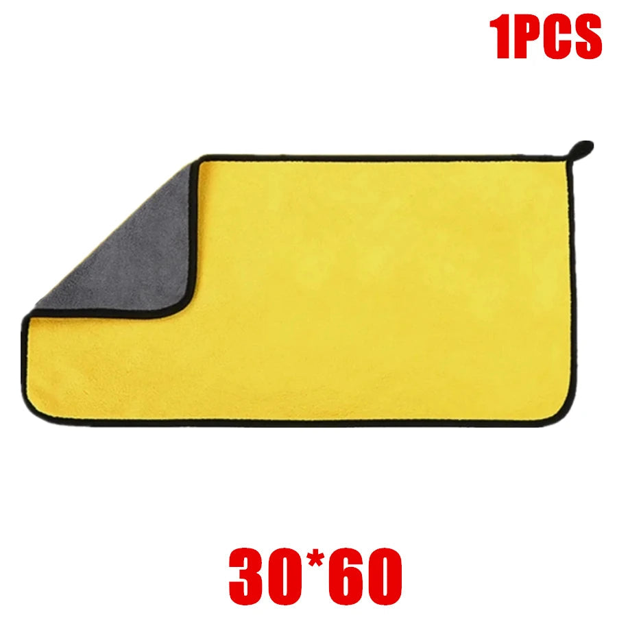 1/2/6pcs Microfiber Cleaning Towel Thicken Soft Drying Cloth Car Body Washing Towels Double Layer Clean Rags Car Accessories    Home Decor Supply | Online Retail | ShoreShopper.com