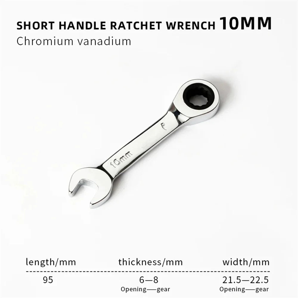 6-19mm Short Handle Quick Ratchet Wrench 72 Teeth Multi Functional Portable Short Dual-use Plum Blossom Small Wrench Hand Tools    Home Decor Supply | Online Retail | ShoreShopper.com