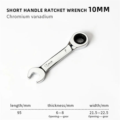 6-19mm Short Handle Quick Ratchet Wrench 72 Teeth Multi Functional Portable Short Dual-use Plum Blossom Small Wrench Hand Tools    Home Decor Supply | Online Retail | ShoreShopper.com