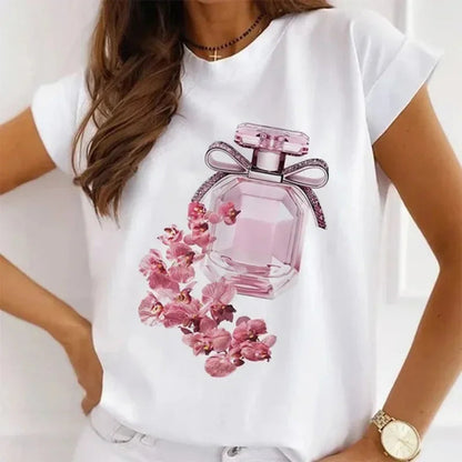 Paris Tower Print Short Sleeve Casual Women's Round Collar T-shirt Graphic T Shirts  Shirts for Women Clothes Oversized T Shirt    Home Decor Supply | Online Retail | ShoreShopper.com