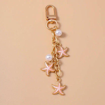 Fashion Summer Beach Shell Pearl Starfish Keychain for Women Men Car Key Handbag Purse Hanging Key Chains DIY Accessories    Your Coastal Marketplace | Shoreshopper.com