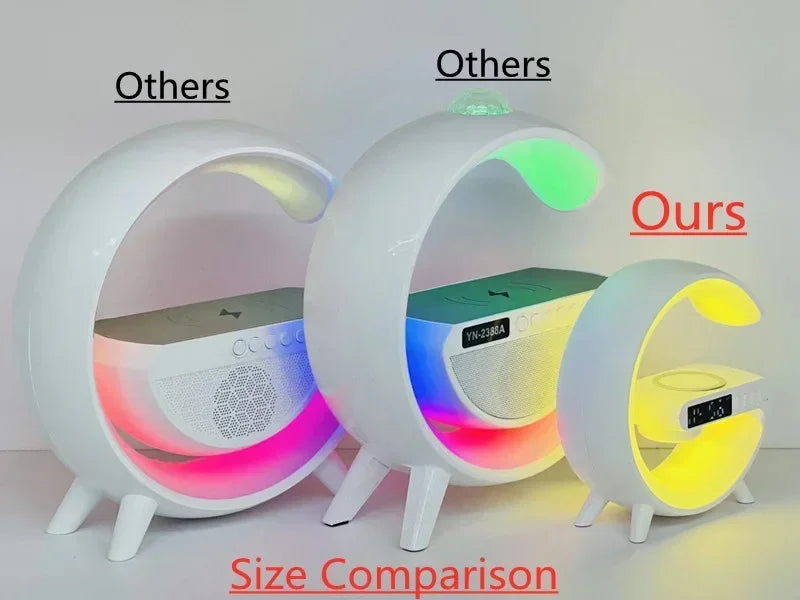 Multifunction RGB Light Bluetooth Speaker Alarm Clock 15W Wireless Charger Stand Pad For iPhone Samsung Fast Charging Station - ShoreCo.Shop