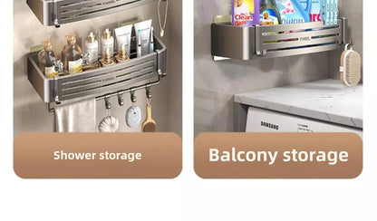 Bathroom storage shelf Bathroom toilet washstand Hand washing bathroom shower gel Wall storage shelf free of holes    Home Decor Supply | Online Retail | ShoreShopper.com
