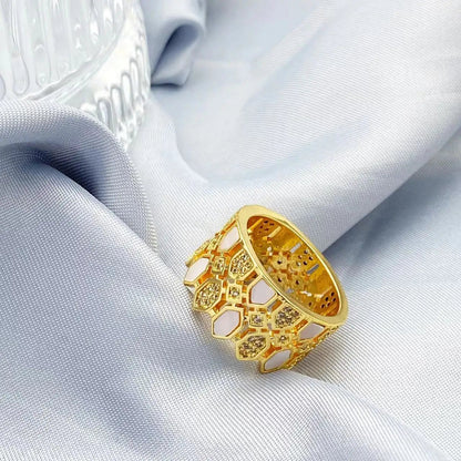 HOT  Jewelry Sets For Woman Wedding Parties Jewellery Necklace Earrings Rings Bracelets For Gift Plating18k With CZ White shell    Home Decor Supply | Online Retail | ShoreShopper.com