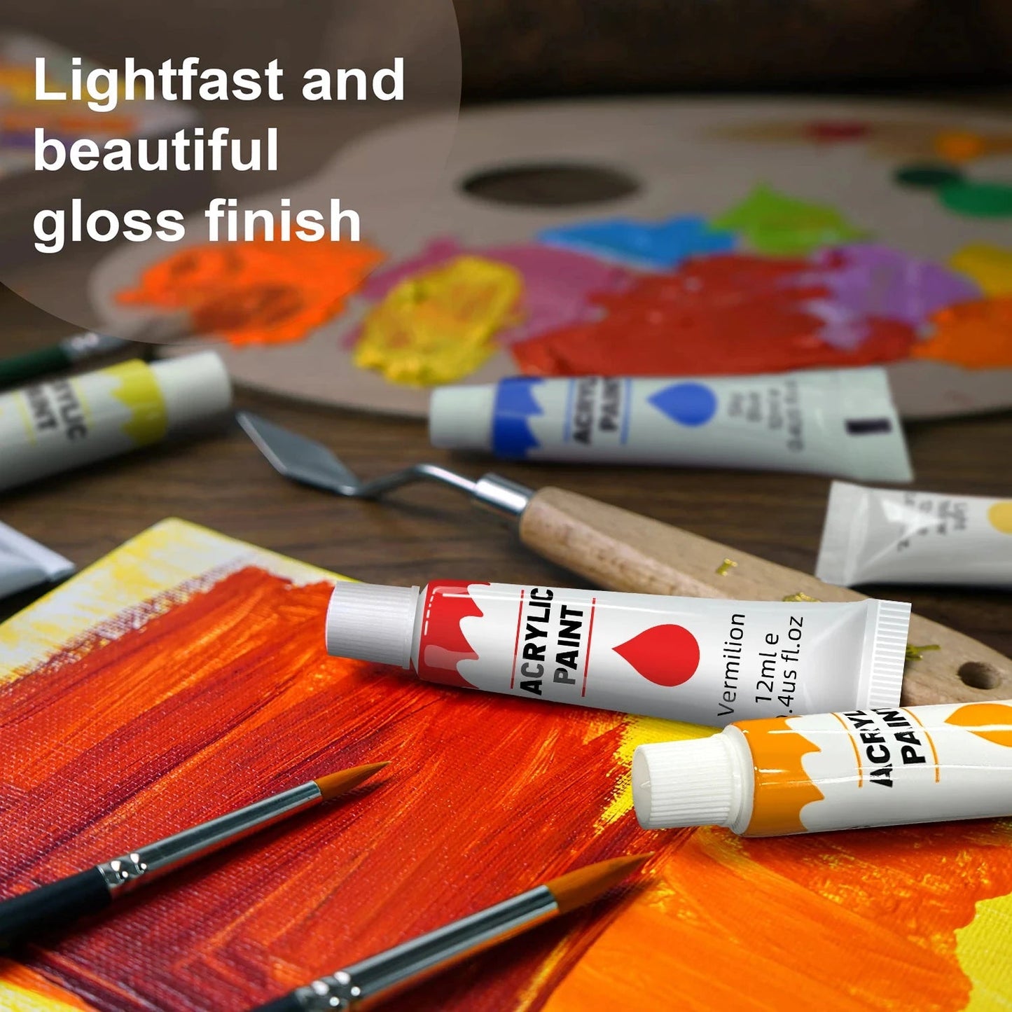 Acrylic Paints Set - 12/24 Colors 12ml Art Painting Kit Supplies for Wood, Canvas, Fabric, Rock, Glass - Non-Toxic Acrylic Paint    Home Decor Supply | Online Retail | ShoreShopper.com