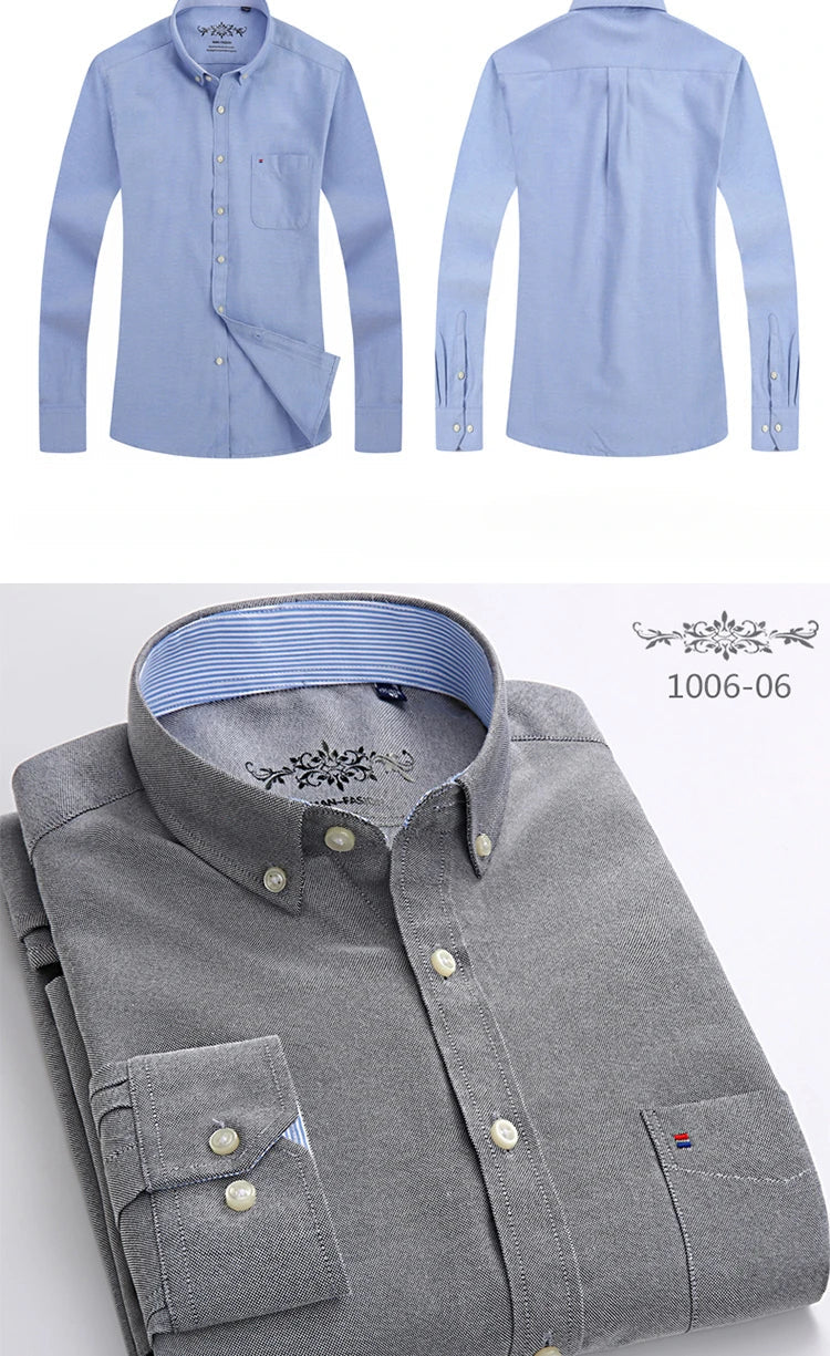 New in shirt long-sleeve shirts for men slim fit formal plian shirt single pocket office clothes soft plaid cotton designer tops    Home Decor Supply | Online Retail | ShoreShopper.com