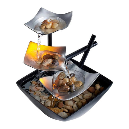 Mini Zen Desktop Fountain - LED Waterfall for Office Desk, Feng Shui Decor & Meditation Relaxation    Home Decor Supply | Online Retail | ShoreShopper.com