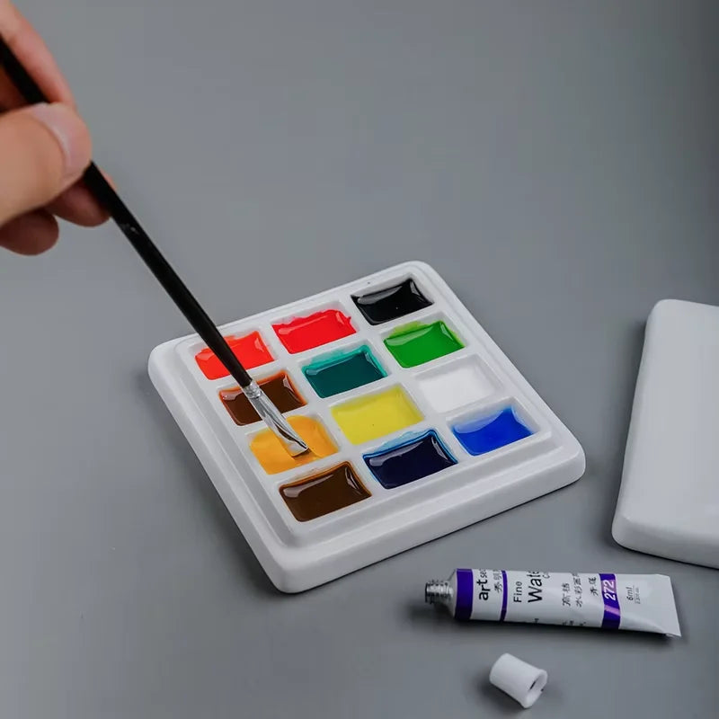 Artsecret 1 pc Simple White Ceramic Multi-Compartment Palette Pigment Mixing Palette Art Supplies Multiple Variants Available    Home Decor Supply | Online Retail | ShoreShopper.com