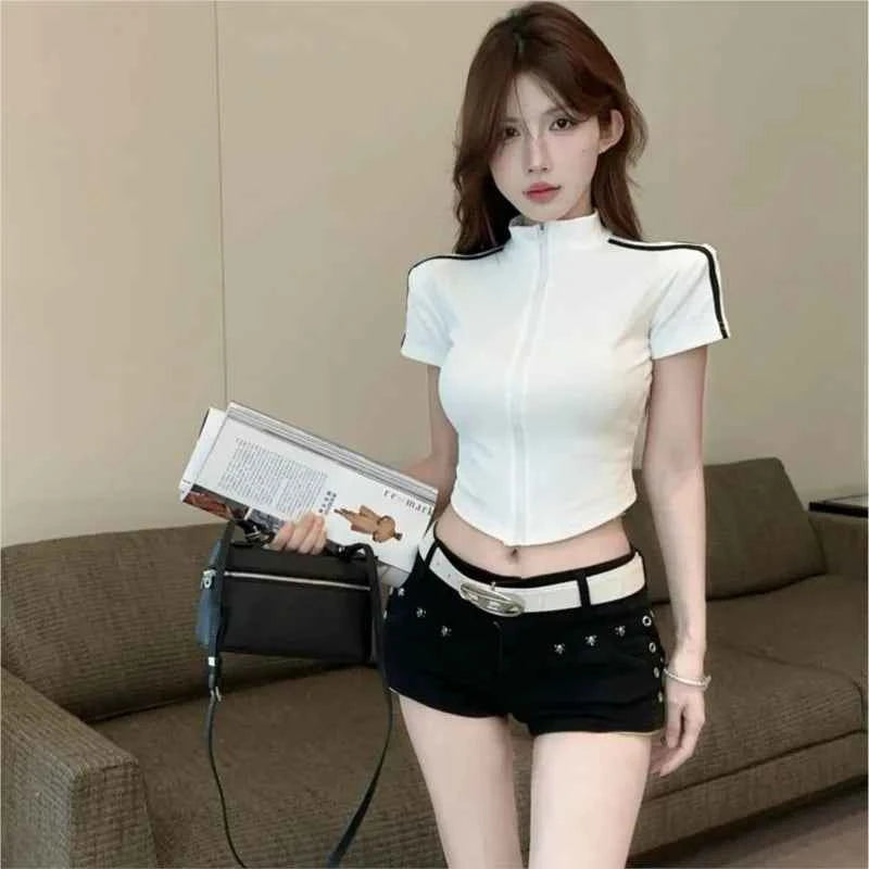 Short-sleeved T Shirt For Women Sweet And Spicy Pure Desire Design Sense Slim And Slimming T-shirt