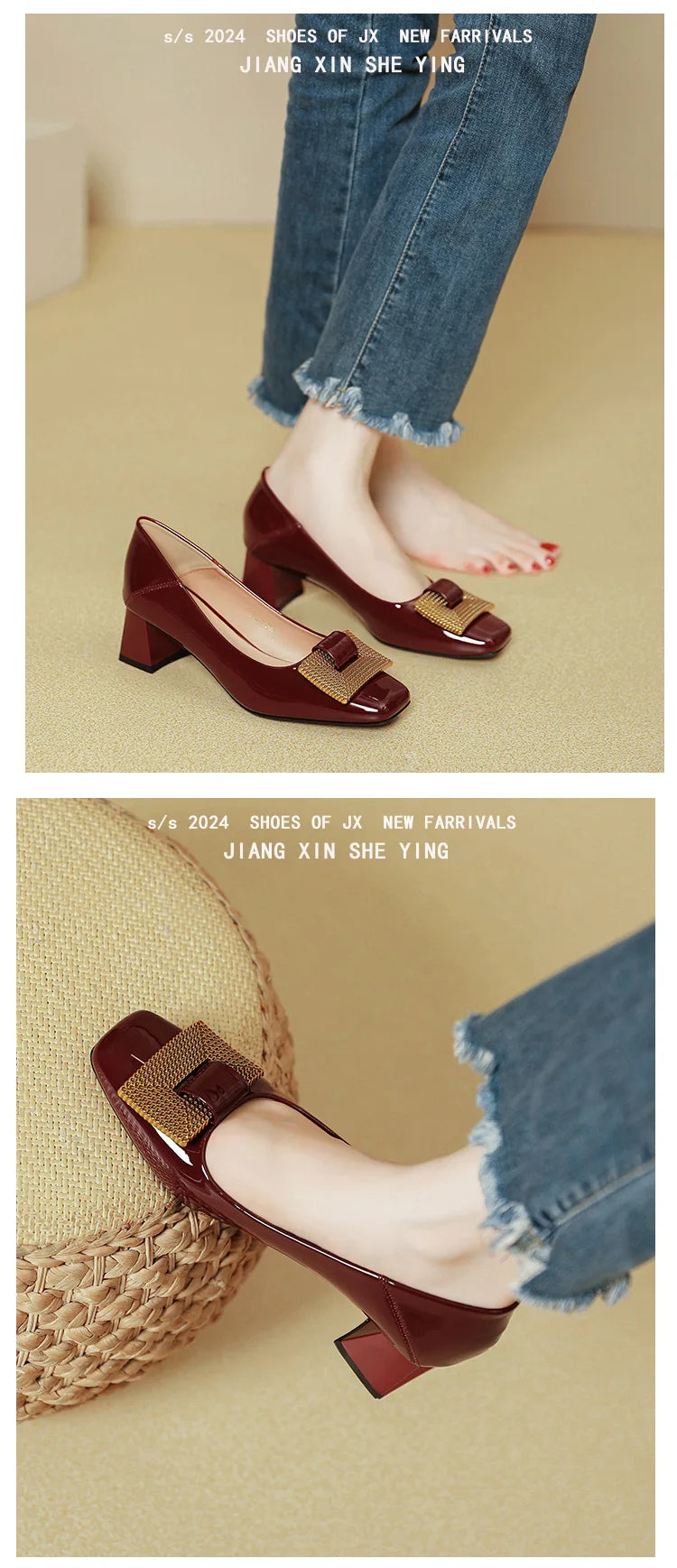 Women's Shoes 2025 New Summer Thick Heels Non Slip High Heels Women Square Head Elegant Middle Wedding Pumps High Quality    Your Coastal Marketplace | Shoreshopper.com