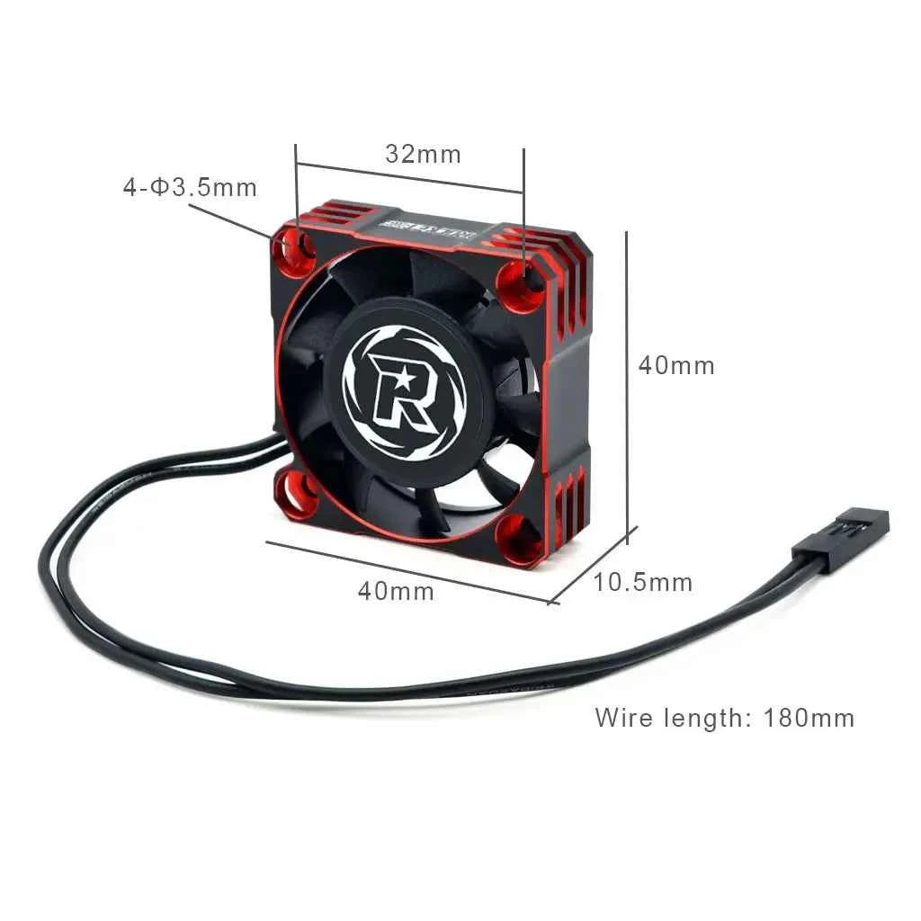 ROCKET-RC 25/30/35/40/50mm V2 Metal Cooling Fan 32000/28000/21000/16000/10000RPM for 1/8 1/10 1/12 RC Car 540/550/3650 Motor ESC