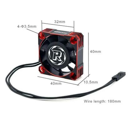 ROCKET-RC 25/30/35/40/50mm V2 Metal Cooling Fan 32000/28000/21000/16000/10000RPM for 1/8 1/10 1/12 RC Car 540/550/3650 Motor ESC