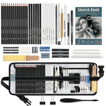 14-60 pcs Drawing Set Sketching Kit - Art Supplies,for Adults Artists with 3-Color Sketchbook,Graphite,Pastel,Charcoal Pencils    Home Decor Supply | Online Retail | ShoreShopper.com