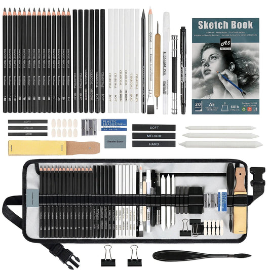 14-60 pcs Drawing Set Sketching Kit - Art Supplies,for Adults Artists with 3-Color Sketchbook,Graphite,Pastel,Charcoal Pencils    Home Decor Supply | Online Retail | ShoreShopper.com