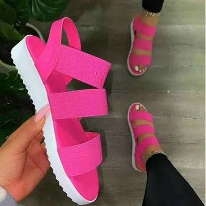 Women's Shoes 2023 New Casual Flat Bottomed Elastic Cross Toe Anti Slip Beach Sandals Outdoor Slippers Shoes for Women
