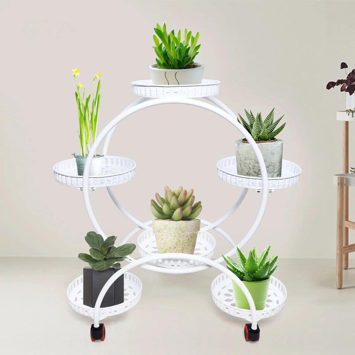 Metal Plant Stands 6 Pots Plants Flower Stand for Patio Garden Living Room Corner Balcony Bedroom Black / White    Home Decor Supply | Online Retail | ShoreShopper.com