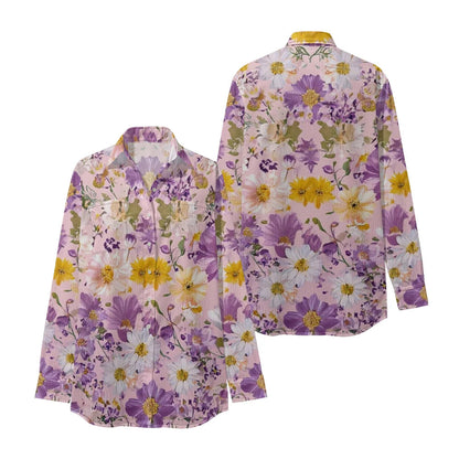 Women Luxury Floral Shirt Gradient Printed Blouse Elegant Button Up Long Sleeve Shirt for Office Casual Spring Summer Trend    Your Coastal Marketplace | Shoreshopper.com