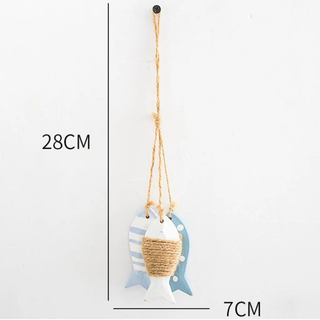 Nautical Theme 3 Fishes Wall Decor Hanging Ornaments Hand Carved Mediterranean Style Wall Hanging Sculptures For Home OfficeGift    Your Coastal Marketplace | Shoreshopper.com