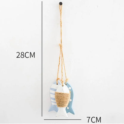 Nautical Theme 3 Fishes Wall Decor Hanging Ornaments Hand Carved Mediterranean Style Wall Hanging Sculptures For Home OfficeGift    Your Coastal Marketplace | Shoreshopper.com