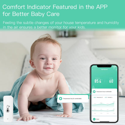 MOES Tuya Smart WiFi Temperature Humidity Sensor Hygrometer Thermometer Detector Smart Scene Linkage with Alexa Google Home    Home Decor Supply | Online Retail | ShoreShopper.com