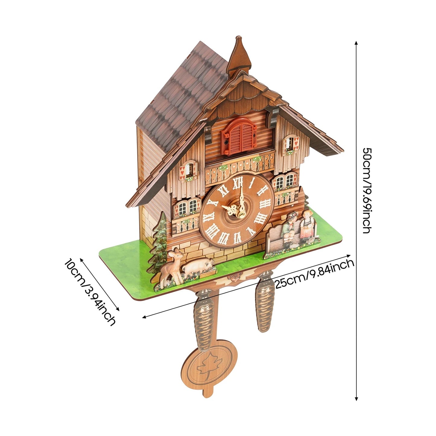 Wall Mount Clock Cuckoo Clock, Wood Cuckoo-Clock 7:00-21:00 Chime Time 25*10*50cm Pointers+Time Scales Display    Home Decor Supply | Online Retail | ShoreShopper.com