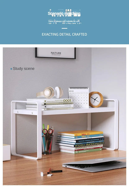 Shelf Desktop Storage  Bookshelf Student Desk Shelves Racks Office Computer Desk Tiered Cabinet Home Storage Holders Organizer    Home Decor Supply | Online Retail | ShoreShopper.com