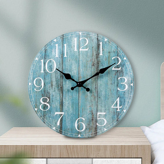 Wall Clock Kit Wooden Hanging Clock 10inch Silent Non-Ticking Clock Decor Retro Round Battery Operated Hanging Clock For Home    Home Decor Supply | Online Retail | ShoreShopper.com