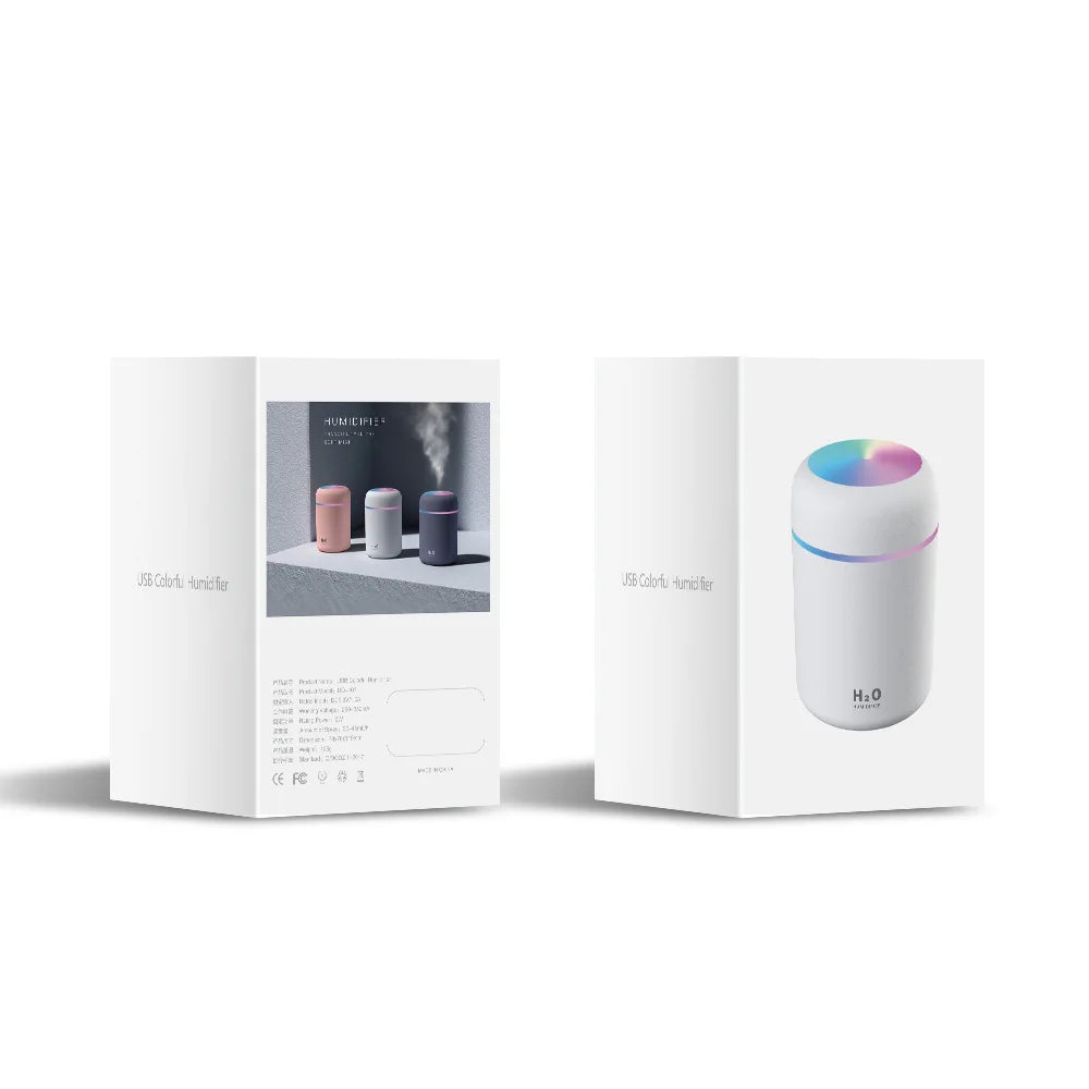 Portable Mini Air Humidifier For Bedroom,Personal Desktop,Car With Colorful Mood Lighting 2 Mist Modes And Auto Shut-Off - ShoreCo.Shop