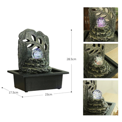 Mini Zen Desktop Fountain - LED Waterfall for Office Desk, Feng Shui Decor & Meditation Relaxation    Home Decor Supply | Online Retail | ShoreShopper.com