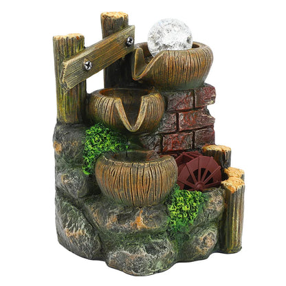 Resin Desktop Fountain Flowing Water Ornament Simulation Landscape Desktop Decoration for Home Hotel Office EU Plug    Home Decor Supply | Online Retail | ShoreShopper.com