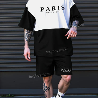 ROMANTIC CITY PARIS Printed Sport T-shirt+shorts Suit Set Men Male Luxury Tracksuit Outfit Summer Oversized 2 Piece Set Clothes    Home Decor Supply | Online Retail | ShoreShopper.com