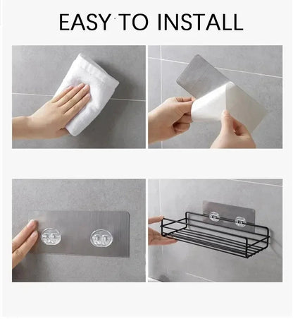 Toilet Storage Rack Bathroom Shelf No-Drill Corner Shelf Shower Wall Mounted Shelf Bracket Bathroom Accessory Organizer Shampoo    Home Decor Supply | Online Retail | ShoreShopper.com