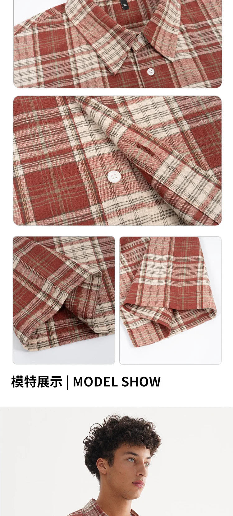 ‌Plaid Short Sleeve Shirt for Men‌ Casual Button Down,Lightweight Breathable Fabric,Trendy Streetwear,Summer Open Front Top    Home Decor Supply | Online Retail | ShoreShopper.com