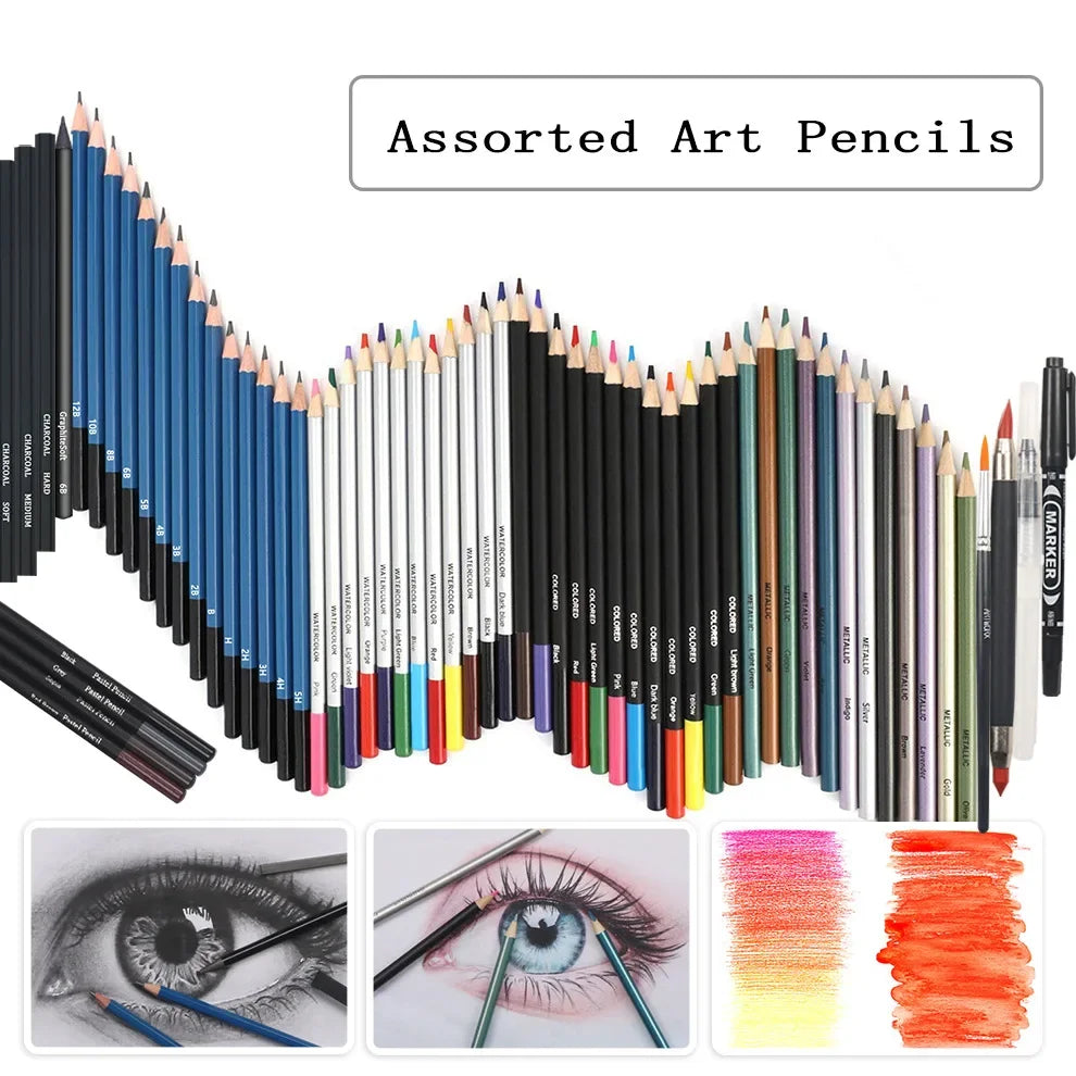 Art Painting Set 83pcs Art Sketching Set Color Lead Pencil High Quality Set Art Professional School Drawing Supplies    Home Decor Supply | Online Retail | ShoreShopper.com