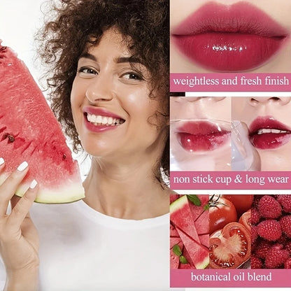 4 color Fruity Lip Tint Water Gloss Tint,Moisturizing Waterproof Liquid Lipstick, Non-Stick,High Pigment,Long-Lasting Colors - ShoreCo.Shop