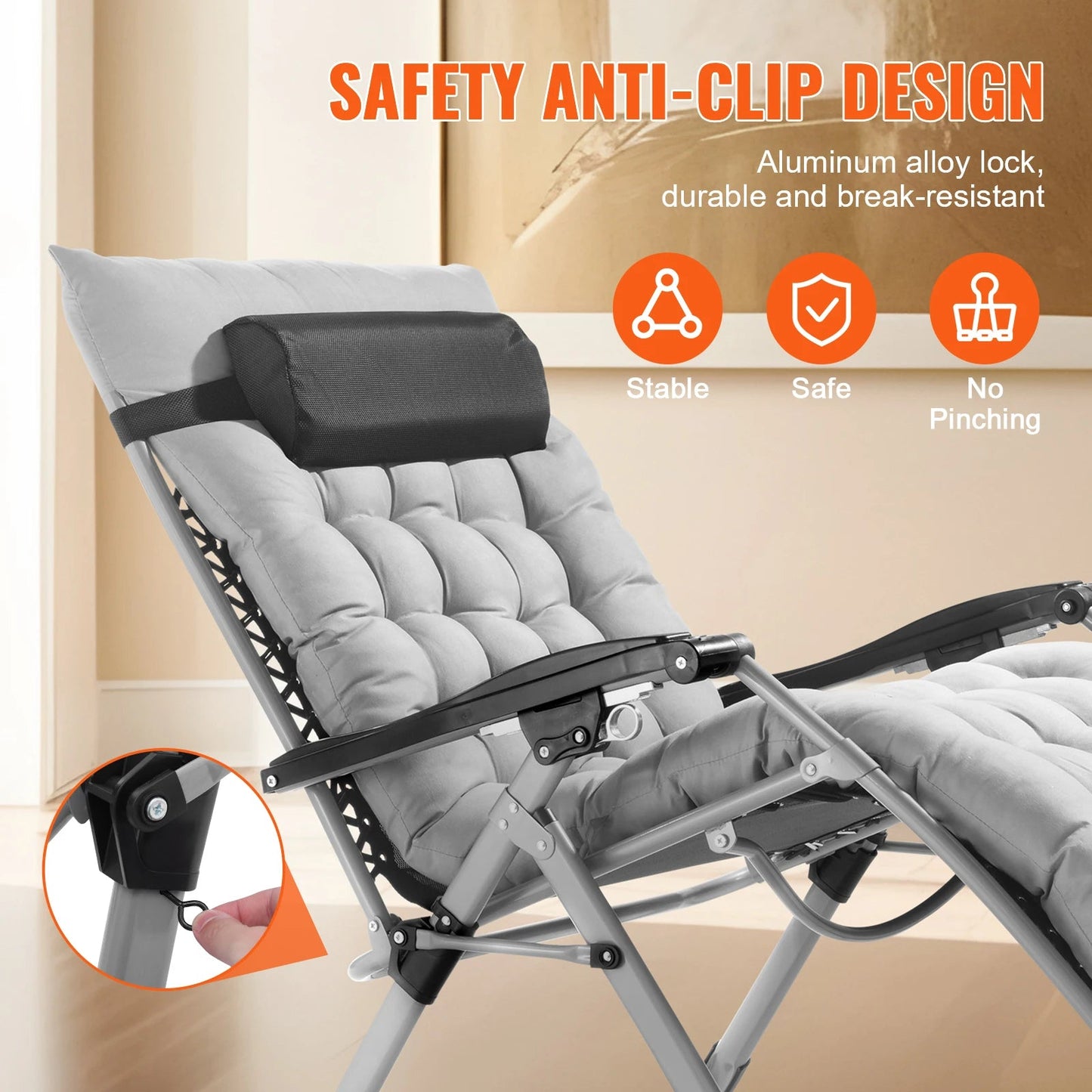 SucceBuy Zero Gravity Chair Zero Gravity Recliner Lounge Chair Adjustable Anti Gravity Chair with Cushion Footrest and Cupholder    Home Decor Supply | Online Retail | ShoreShopper.com