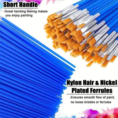 20-50 Painting Brushes Set Art Round Flat Hair Nylon Hair Paint Brush for Oil Acrylic Watercolor Kids/Artists/Beginners/Students    Home Decor Supply | Online Retail | ShoreShopper.com