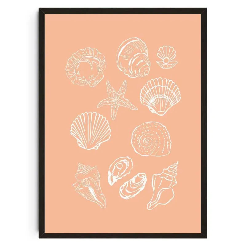 Seashells Meet Me At The Beach Poster Summer Sea Bikini Coastal Quotes Canvas Painting Trendy Wall Art Room Home Decor    Your Coastal Marketplace | Shoreshopper.com
