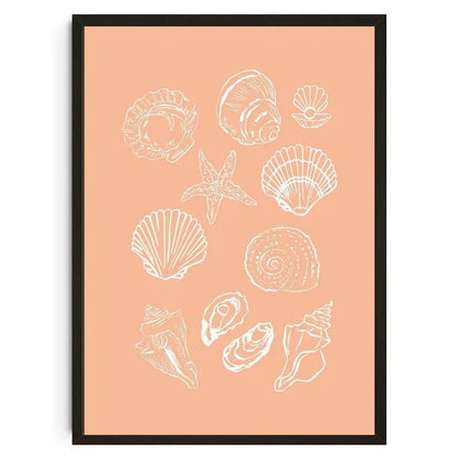 Seashells Meet Me At The Beach Poster Summer Sea Bikini Coastal Quotes Canvas Painting Trendy Wall Art Room Home Decor    Your Coastal Marketplace | Shoreshopper.com