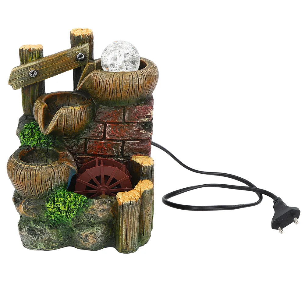 Resin Desktop Fountain Flowing Water Ornament Simulation Landscape Desktop Decoration for Home Hotel Office EU Plug    Home Decor Supply | Online Retail | ShoreShopper.com