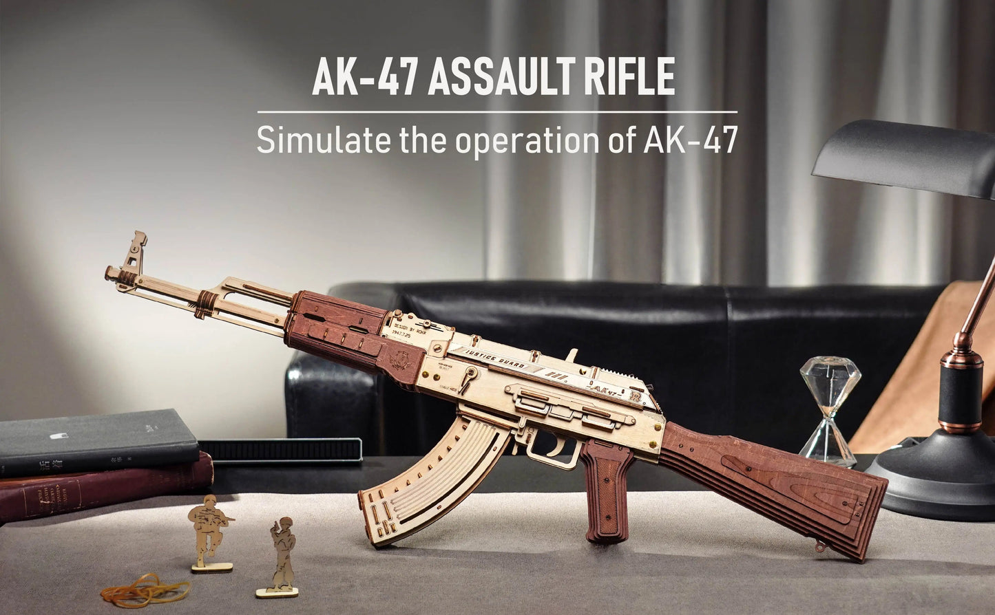 Robotime Rokr Automatic Rifle AK47 3D Wooden Gun Funny DIY Building Block Toys for Kids Adults Justice Guard Wooden PuzzleLQ901    Home Decor Supply | Online Retail | ShoreShopper.com