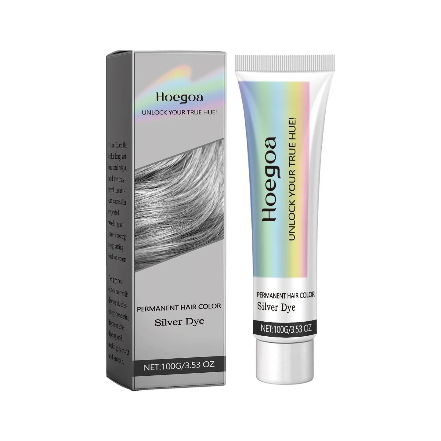 Hoegoa Grey Hair Cream Long Lasting Colour Lock Nourishing Phytocare Trendy Hair Colour Hairdresser - ShoreCo.Shop