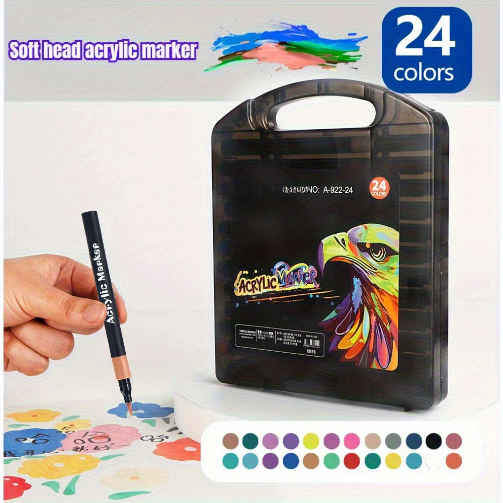 12/24/36/48 Colors Art Acrylic Markers Waterproof For Painting Wood Stone DIY Student Gift Art Stationery School Supplies    Home Decor Supply | Online Retail | ShoreShopper.com