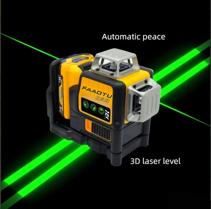 FAAOTU DW089LG 12 Lines 3 Sides 360 Degree Vertical 12V Lithium Battery Laser Level Horizontal Green Meter Outdoor - ShoreCo.Shop