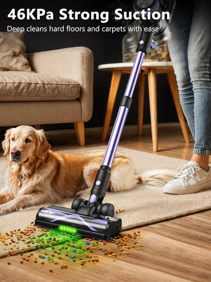 CordlVacuum Cleaner, 46KPa/500W Stick Vacuum with 55 Mins Runtime, Self-Standing Vacuum Cleaner for Home, LED Display, Anti - ShoreCo.Shop