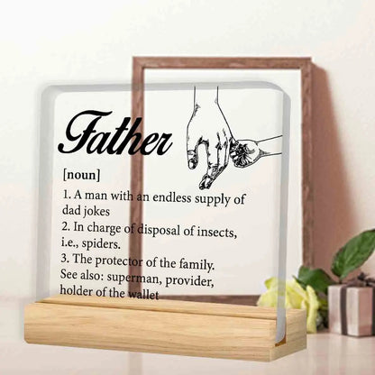 Father Gifts From Daughter Son, Gifts for Dad Birthday Father's Day, Father Definition Clear Acrylic Desk Decorative Sign    Your Coastal Marketplace | Shoreshopper.com